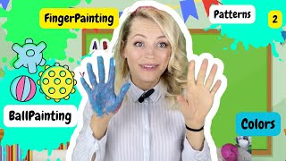 Sensory Finger Painting for your Toddler with a ball Learning patterns colors shapes and more [upl. by Nivla]