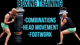 Boxing training head movement and footwork boxingworkout [upl. by Adena]