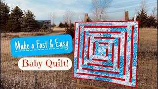 Make a Fast amp Easy Baby Quilt w my FREE Brick amp Mortar PatternSit amp Sew Project Beginner Friendly [upl. by Fernald]