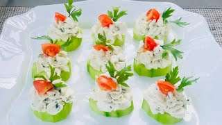 Finger Food Recipe  Quick Starter  Cold Appetizer  Canape [upl. by Rosenthal420]