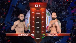 Асламбек Саидов vs Марсело Алфая  Aslambek Saidov vs Marcelo Alfaya  ACB 71 [upl. by Hplodnar]