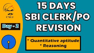 15 DAYS SBI CLERKPO REVISION   DAY  2  QUANTITATIVE APTITUDE amp REASONING  IN TAMIL   CWJ [upl. by Einnor]