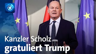 USWahl Bundeskanzler Scholz zum Wahlsieg Trumps [upl. by Aelgna]