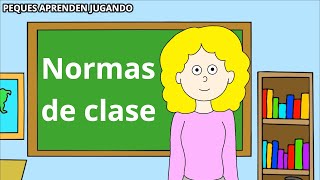 Normas dentro del aula Reglas de convivencia en clase Video de Peques Aprenden Jugando [upl. by Sinned]