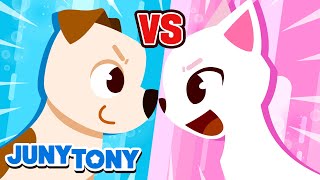 Rematch Dog vs Cat 🐶🐱｜The Greatest Match｜Animal Song｜Kids Songs｜JunyTony [upl. by Phonsa]