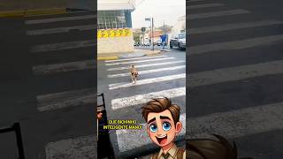 Cachorro atravessa rua pela faixa de pedestres shorts animais pets youtubeshorts [upl. by Karilynn]