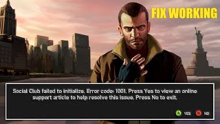 GTA 4 HOW TO FIX SOCIAL CLUB FAILED TO INITIALIZE ERROR CODE 1001 WORKING [upl. by Ahteral]