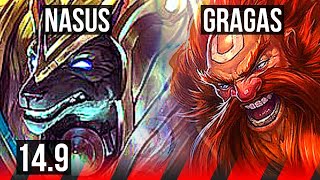 NASUS vs GRAGAS TOP  Rank 6 Nasus Legendary 10310  EUW Grandmaster  149 [upl. by Charleton]