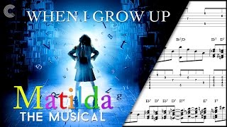 Bass  When I Grow Up  Matilda the Musical  Sheet Music Chords amp Vocals [upl. by Argus61]