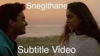 Snehithane Snehithane Alaipayuthey Lyrics Meaning  Subtitle Video [upl. by Sheng662]