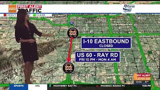 Parts of I10 Loop 101 Loop 202 closed for construction [upl. by Ydac]