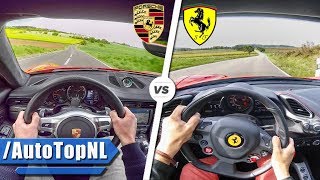 Ferrari 488 GTB 780HP vs 750HP Porsche 911 Turbo S 0300kmh SOUND amp POV by AutoTopNL [upl. by Ayifas]