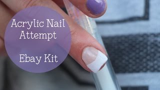 Acrylic Nail Attempt amp Tutorial with Ebay Kit  Nina Holly [upl. by Dewhirst28]