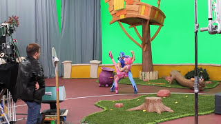 LazyTown Bing Bang behind the scenes with Chloe Lang Season 4 [upl. by Anelhtac]