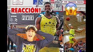 ZION WILLIAMSON vs CHICA DE 195cm EN EL CONCURSO DE MATES DEL McDONALDS ALL AMERICAN  Reacción [upl. by Gert]