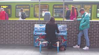 SELF TAUGHT CHOPIN BALLADE STREET PIANO IN DUBLINIRELAND [upl. by David]