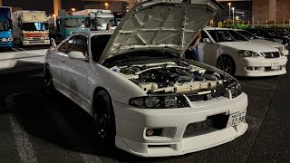 My friends took me to DAIKOKU PA in an R33 GTR Skyline [upl. by Einohtna]