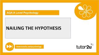 How to Nail the Hypothesis  Research Methods  ALevel Psychology [upl. by Nahshu]