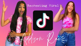 Recreating VIRAL TikToks Challenge Charli Damelio Vs Addison RaeJasmine and Bella [upl. by Anifled]