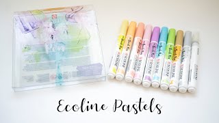 Ecoline Brush Pens Swatch  ✨ PASTEL ✨ Edition [upl. by Malinda948]