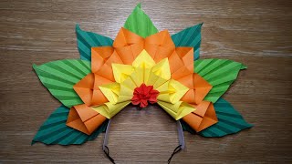 SIMPLE FLORAL HEADPIECE  EASY DIY PAPER HEADDRESS [upl. by Huskey]