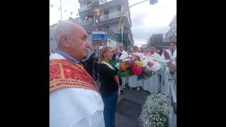 Festa Patronale di Andria Sindaca visibilmente commossa dona fiori alla Madonna dei Miracoli [upl. by Kciredor95]