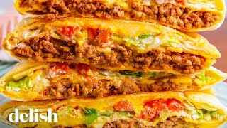 How To Make The Perfect Taco Bell Copycat Crunchwrap Supreme  Delish [upl. by Zullo32]