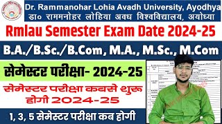 rmlau exam date  rmlau ugpg exam date 202425  rmlau news today  rmlau exam time table 2024​25 [upl. by Levon903]