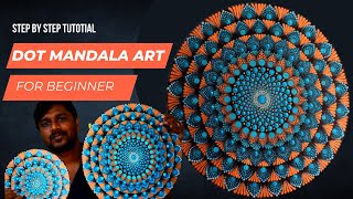 Dot Mandala art for MDF  How to make Dot mandala  Mandala art Tutorial for beginners [upl. by Bardo]