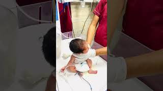 Gavage feeding in newborn baby  Nasogastric tube feeding in newborn baby  Hungry newborn baby [upl. by Gotcher]