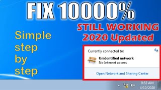 How to fix solve unidentified network problem on windows7810 no internet access limited access [upl. by Ahen]