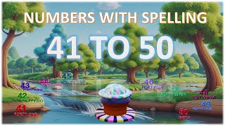 Counting with spelling 41 to 50  learn count with spellingNumbers 41 to 50 Numbers with spelling [upl. by Merill]