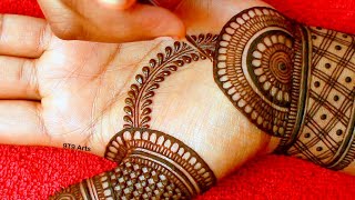 Very beautiful full hand bridal mehndi designSimple dulhan mehndiMehandi new front and back hand [upl. by Neral]