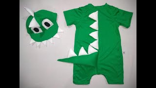 Fantasia Dino ou Baby Shark  veste de 6 meses até 6 anos  modelagem gratuita [upl. by Enilecram]