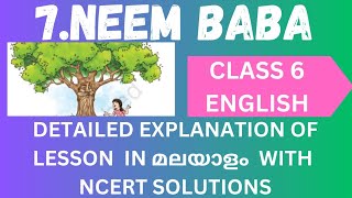 Class 6 English unit3 nurturing nature neem baba malayalam explanation with ncert solutions [upl. by Harley]