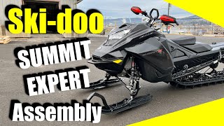 2022 Skidoo SUMMIT EXPERT 850 Unboxing amp Assembly  MAXS MOTO SHOP [upl. by Yentroc516]