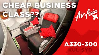 Budget Business Class AirAsia X Premium Flatbed  Airbus A330 KUL  SYD [upl. by Ycart]