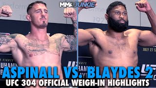 Curtis Blaydes Heavier Than Tom Aspinall for Interim Title Rematch  UFC 304 WeighIn Highlights [upl. by Frangos]