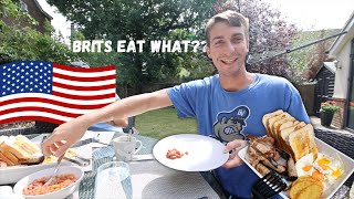 Americans try traditional at home British food  🇺🇸 to 🇬🇧 [upl. by Ahsehyt]