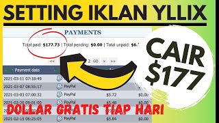 Cara Mendapatkan Uang Dollar dari YLLIX Setiap Hari  Contoh Iklan dan Cara Setting Iklan Yllix [upl. by Htebazileharas]