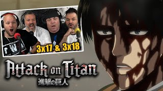 First time watching Attack on Titan reaction episodes 3x17 amp 3x18 Sub [upl. by Alledi761]