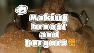 Making broast and burger  Food is happiness [upl. by Drooff]