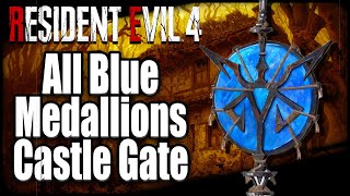 All Blue Medallions Castle Gate Resident Evil 4 Remake [upl. by Akessej336]