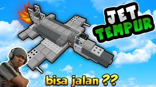 Cara Bikin JET TEMPUR Tercanggih Gokil Paling EDAN di MCPE  Minecraft Indonesia [upl. by Harmony]