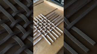 Woven wood strips for a whiskey cabinet door Follow my IG for more updates satisfying diy [upl. by Debby377]