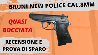 Pistola a salve BRUNI new police cal8mm  recensione e prova di sparo [upl. by Argent]