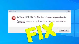 How To Fix Minecraft GLFW Error 65542 WGL The driver does not appear to support Opengl Tlauncher [upl. by Elfont]