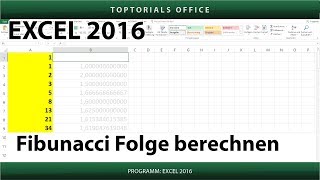 Fibunacci Folge berechnen Excel [upl. by Airakaz]