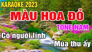 Màu Hoa Đỏ Karaoke Tone Nam Nhạc Sống gia huy karaoke [upl. by Bonnee]