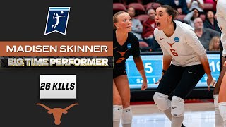 Madisen Skinner careerhigh 26 kills in Texas 2023 NCAA volleyball third round win [upl. by Casabonne]